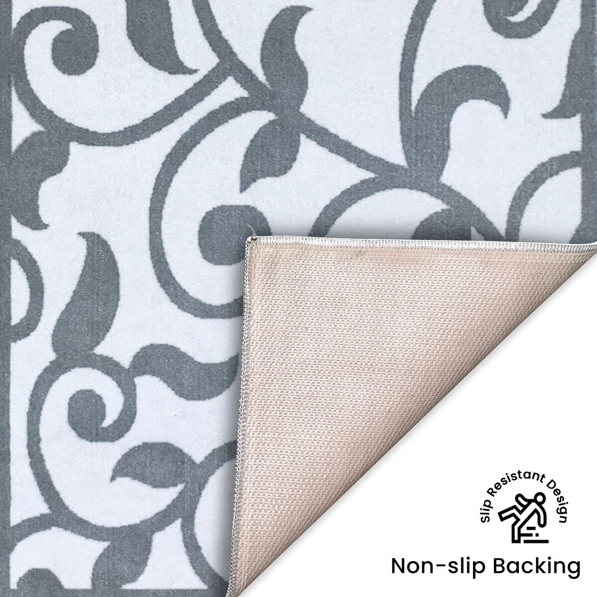 Non Skid Washable Kitchen Runner Rugs Set of 2 - Area Rugs for Kitchen, Laundry Room - Set of 2
