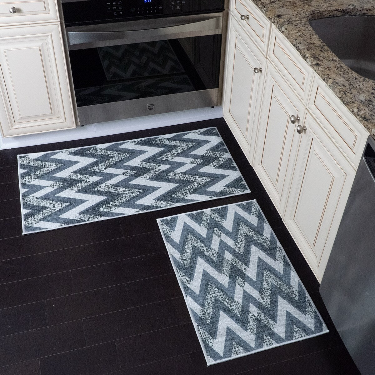 Sussexhome Non Skid Washable Kitchen Runner Rugs Set of 2 - Set of 44 x 24 and 31.5 x 20 Inches