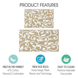 Non-skid Washable Kitchen Runner Rugs (Set of 2) - Set of 44 x 24 and 31.5 x 20 Inches