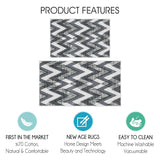 Sussexhome Non Skid Washable Kitchen Runner Rugs Set of 2 - Set of 44 x 24 and 31.5 x 20 Inches
