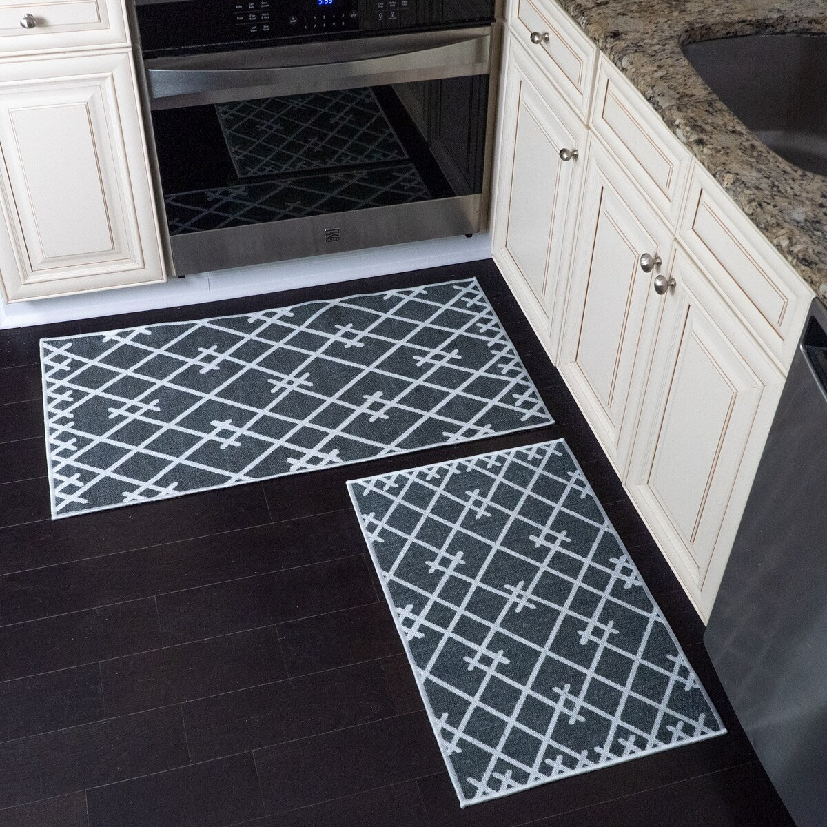 Sussexhome Non Skid Washable Kitchen Runner Rugs Set of 2 - Set of 44 x 24 and 31.5 x 20 Inches