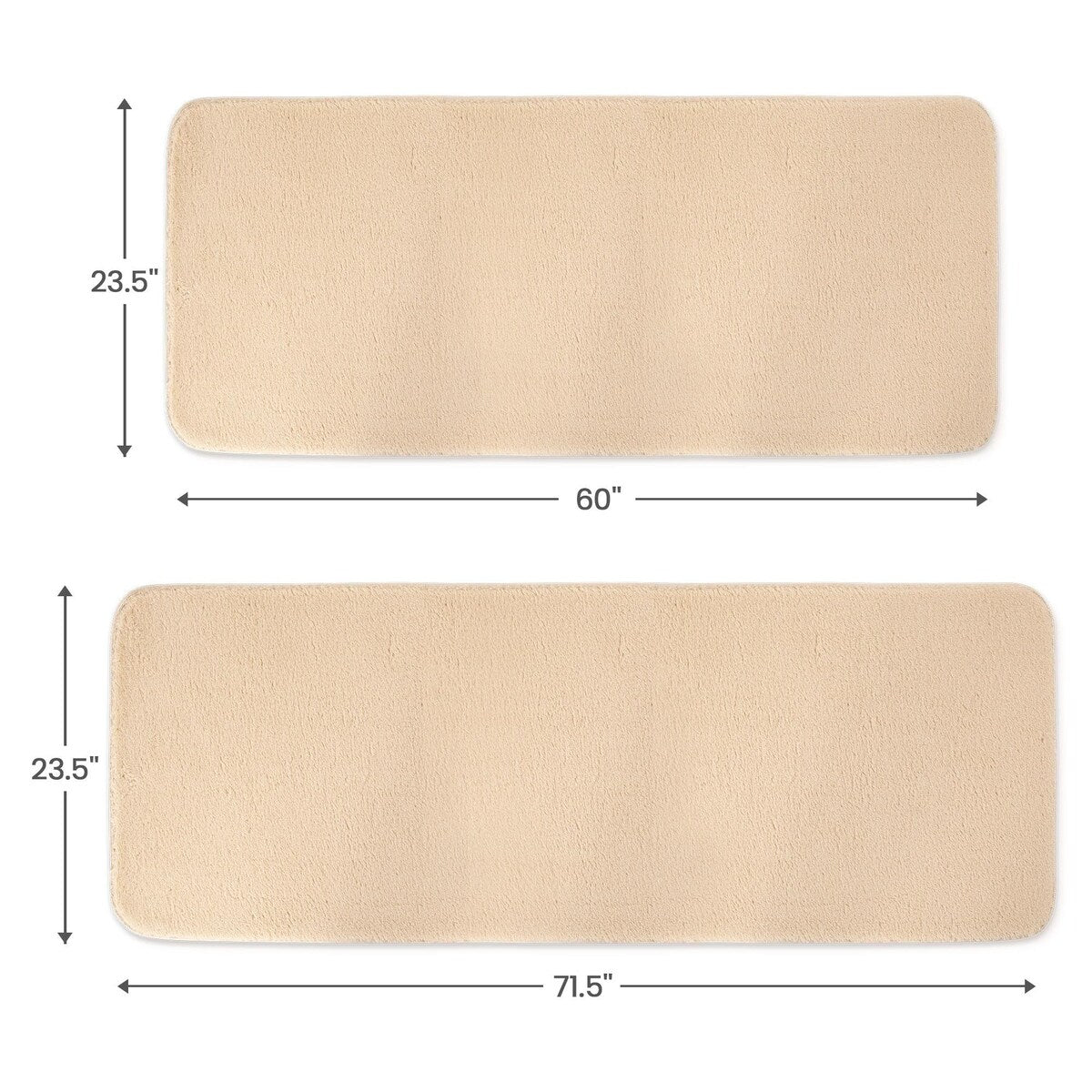 Non-skid Washable Kitchen Runner Rugs (Set of 2) - Set of 44 x 24 and 31.5 x 20 Inches