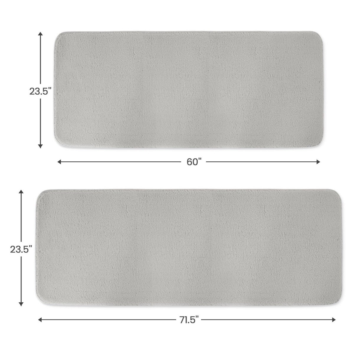 Non-skid Washable Kitchen Runner Rugs (Set of 2) - Set of 44 x 24 and 31.5 x 20 Inches