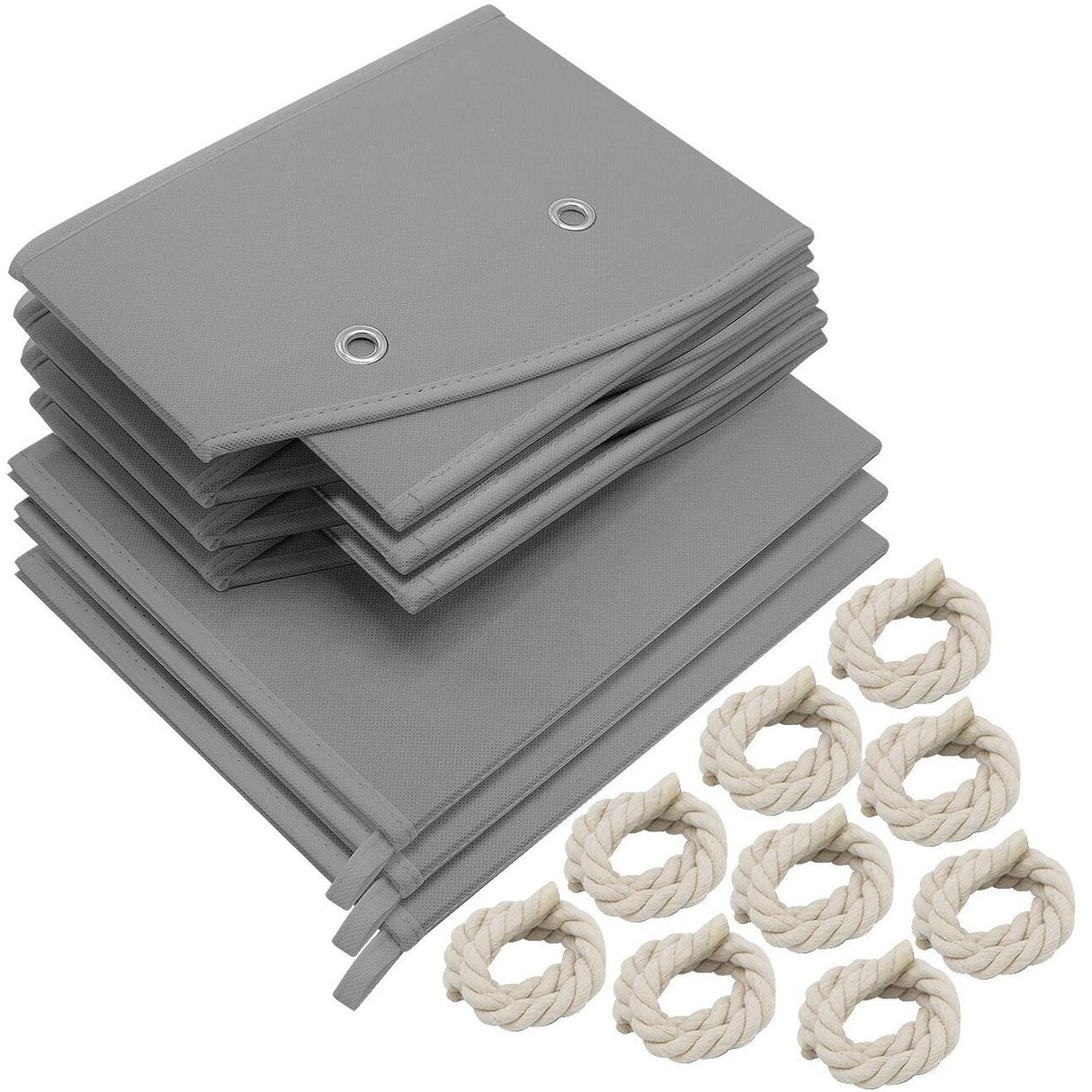 Non-woven Fabric Trapezoid Storgae Box with Cotton Rope - (3 Pack)
