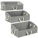 Non-woven Fabric Trapezoid Storgae Box with Cotton Rope - (3 Pack)