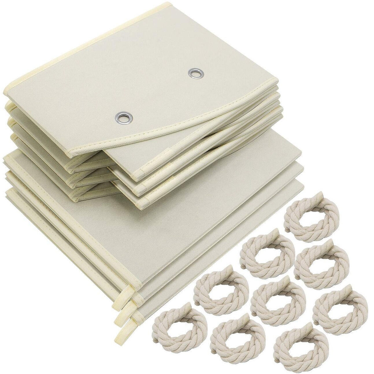 Non-woven Fabric Trapezoid Storgae Box with Cotton Rope - (3 Pack)