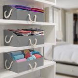 Non-woven Fabric Trapezoid Storgae Box with Cotton Rope - (3 Pack)