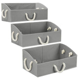 Non-woven Fabric Trapezoid Storgae Box with Cotton Rope - (3 Pack)