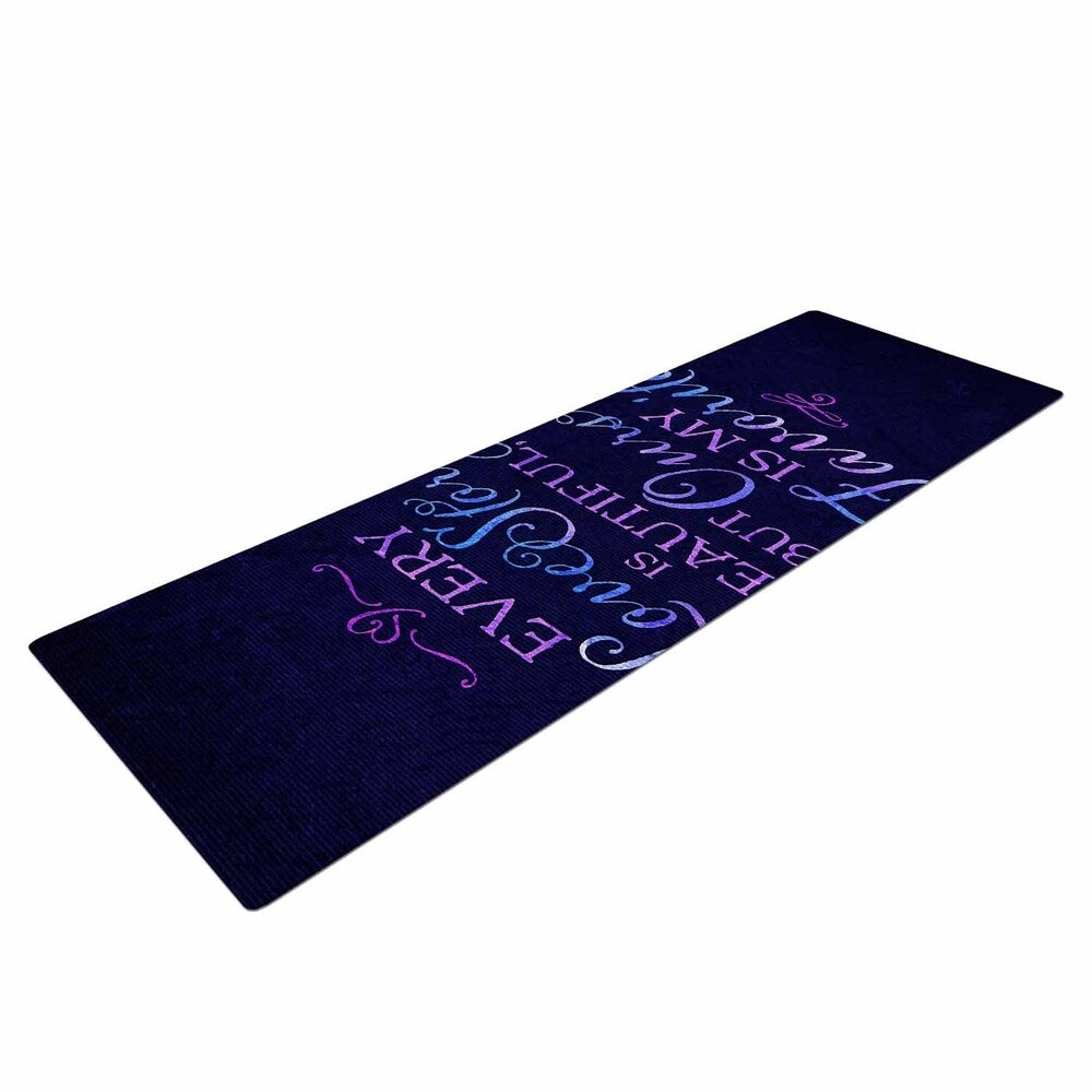 Noonday Design "Every Love Story Is Beautiful" Blue Purple Yoga Mat