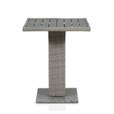 Noor Contemporary Rattan 24-inch Outdoor Bar Table with Stone Base by M&L Co.