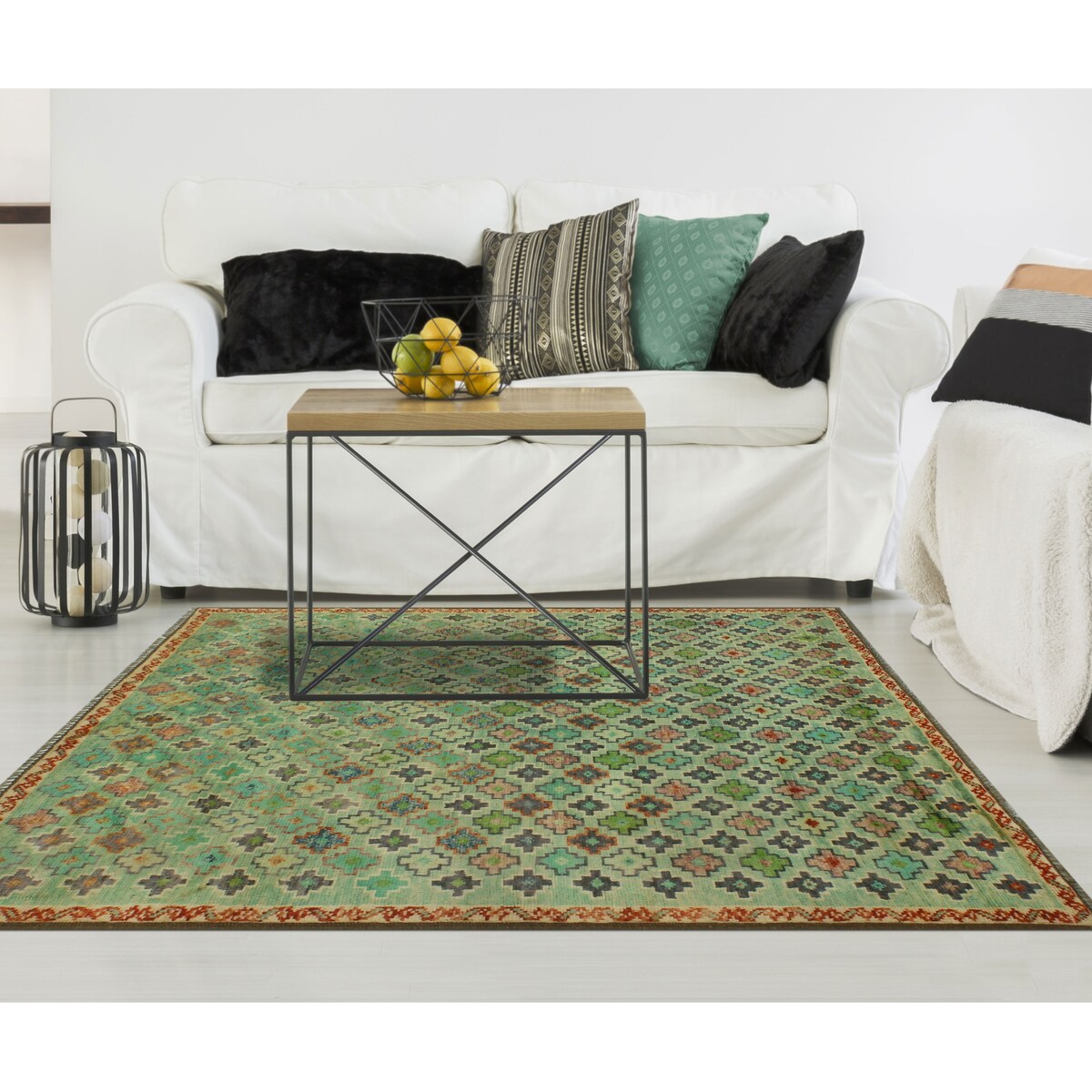 Noori Rug Balochi Ariella Lt. Green/Purple Rug - 4'10" x 6'5"