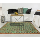 Noori Rug Balochi Ariella Lt. Green/Purple Rug - 4'10" x 6'5"