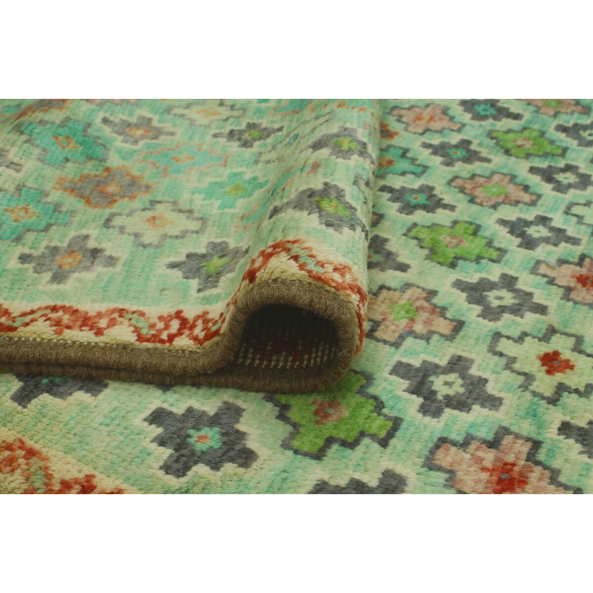 Noori Rug Balochi Ariella Lt. Green/Purple Rug - 4'10" x 6'5"