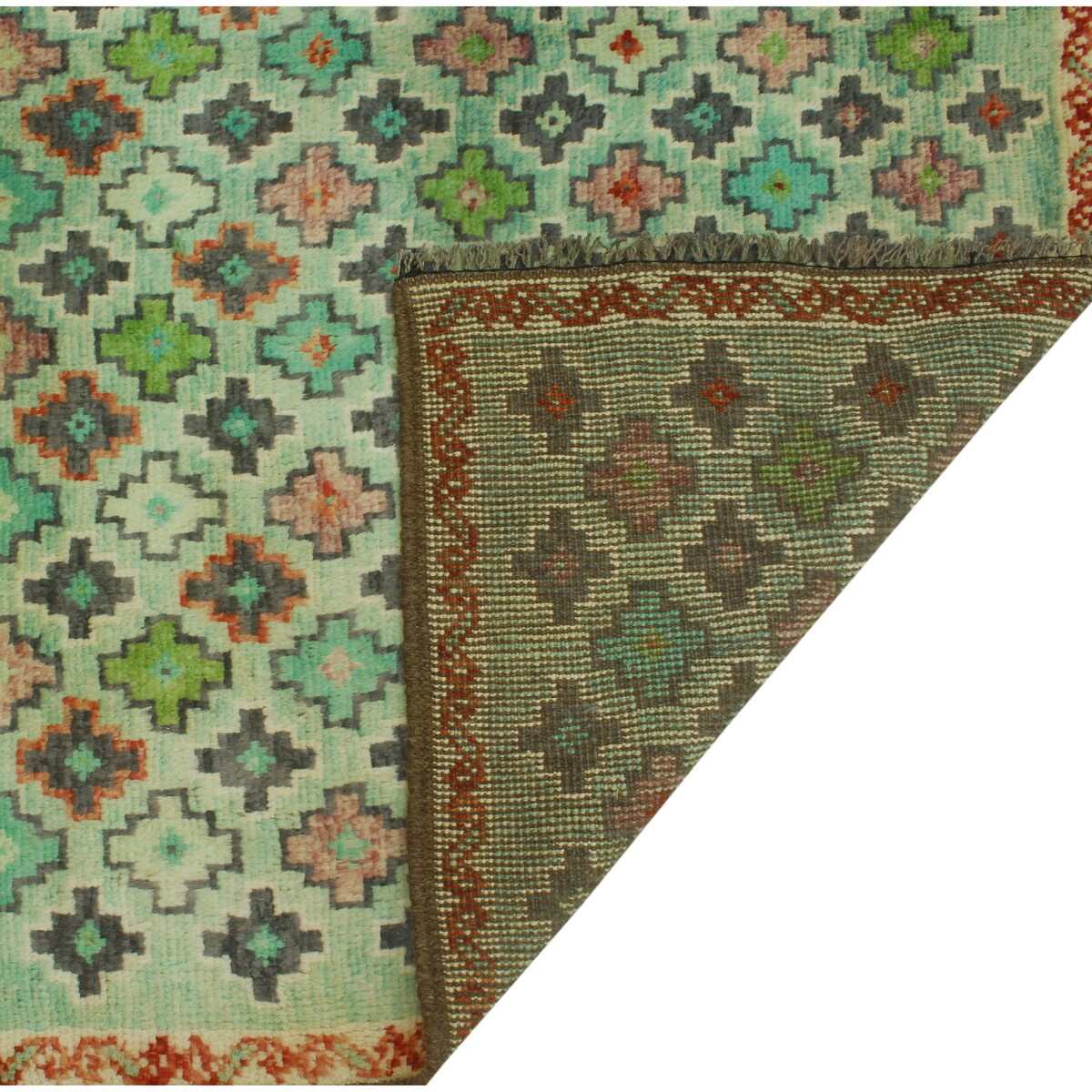 Noori Rug Balochi Ariella Lt. Green/Purple Rug - 4'10" x 6'5"