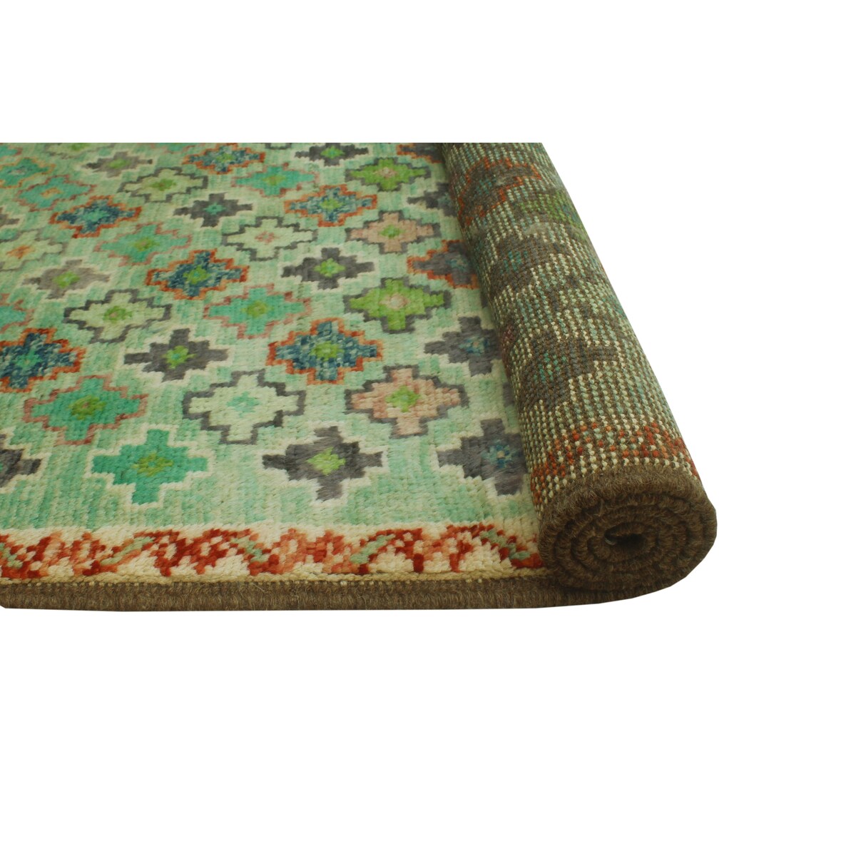Noori Rug Balochi Ariella Lt. Green/Purple Rug - 4'10" x 6'5"