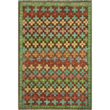 Noori Rug Balochi Brett Burgundy/Lt. Blue Rug - 3'3" x 4'10"