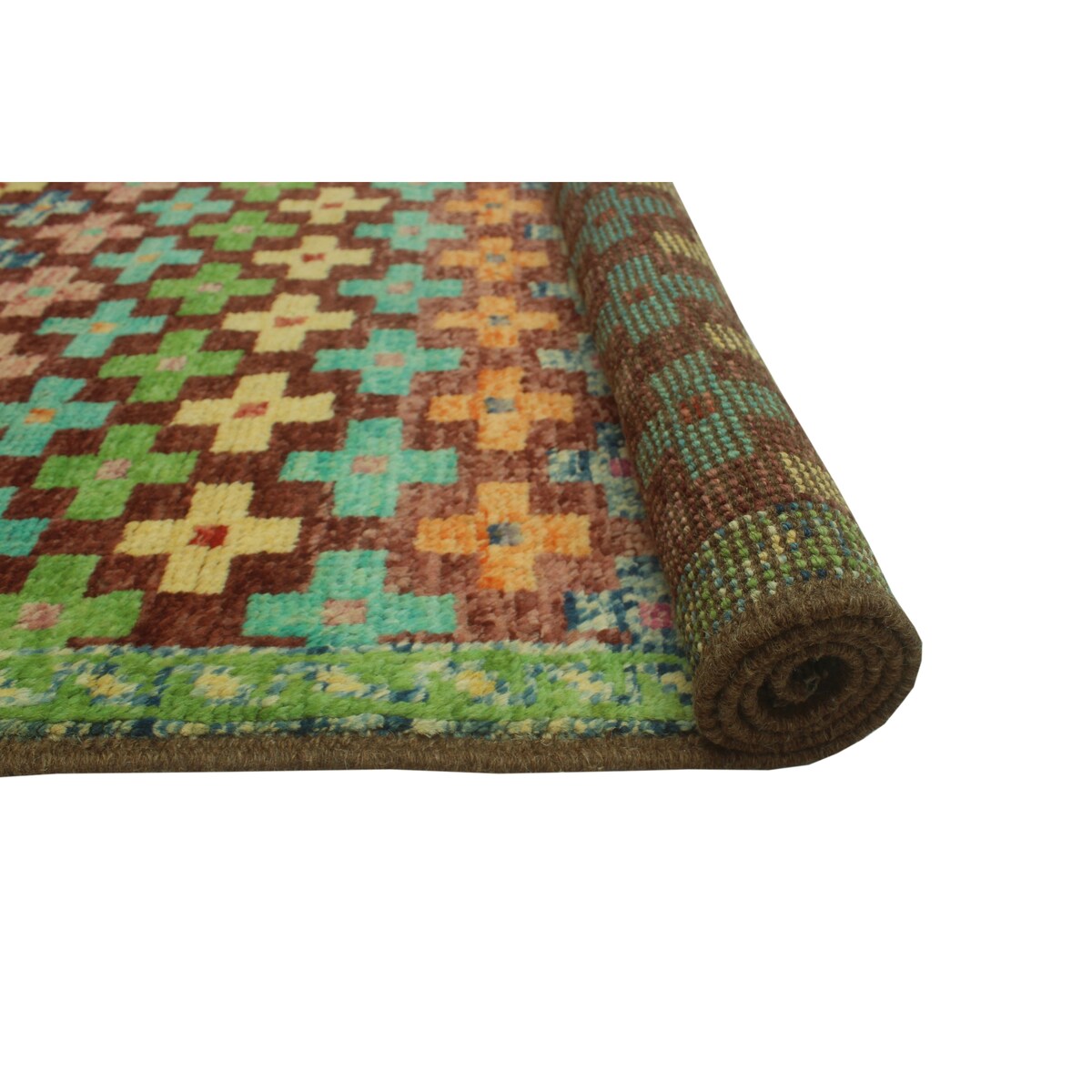Noori Rug Balochi Brett Burgundy/Lt. Blue Rug - 3'3" x 4'10"