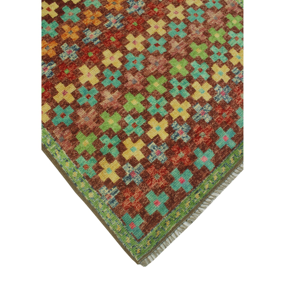 Noori Rug Balochi Brett Burgundy/Lt. Blue Rug - 3'3" x 4'10"