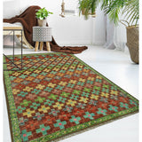 Noori Rug Balochi Brett Burgundy/Lt. Blue Rug - 3'3" x 4'10"