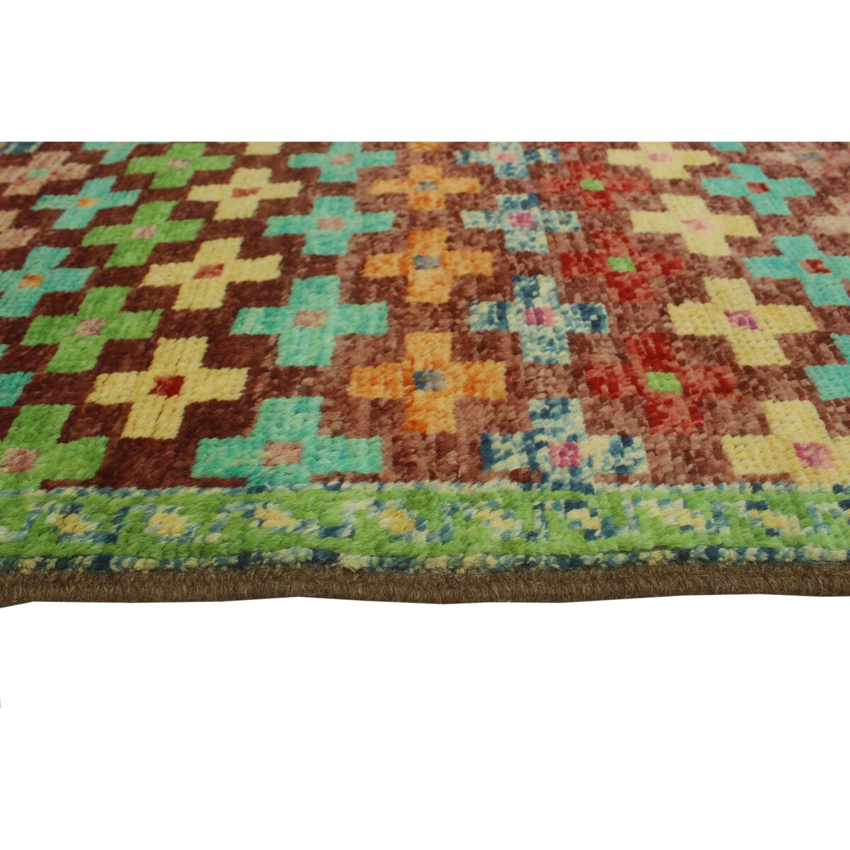 Noori Rug Balochi Brett Burgundy/Lt. Blue Rug - 3'3" x 4'10"