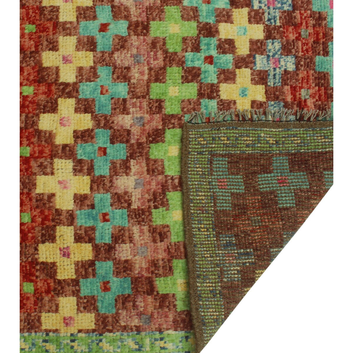 Noori Rug Balochi Brett Burgundy/Lt. Blue Rug - 3'3" x 4'10"