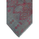 Noori Rug Elan Overdyed Kilim Muzaffer Grey/Pink Rug - 6'3" x 9'6"
