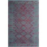 Noori Rug Elan Overdyed Kilim Muzaffer Grey/Pink Rug - 6'3" x 9'6"
