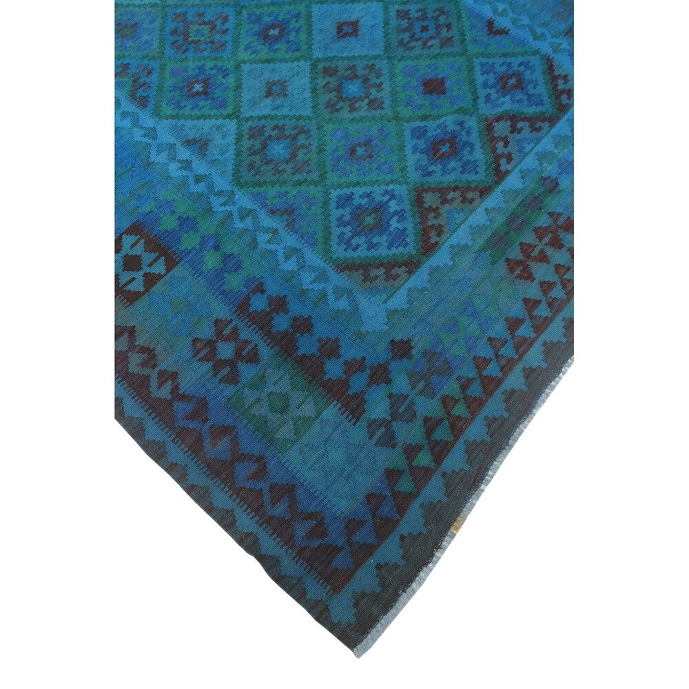 Noori Rug Elan Overyded Kilim Deyla Blue/Green Rug - 7'2" x 9'10"