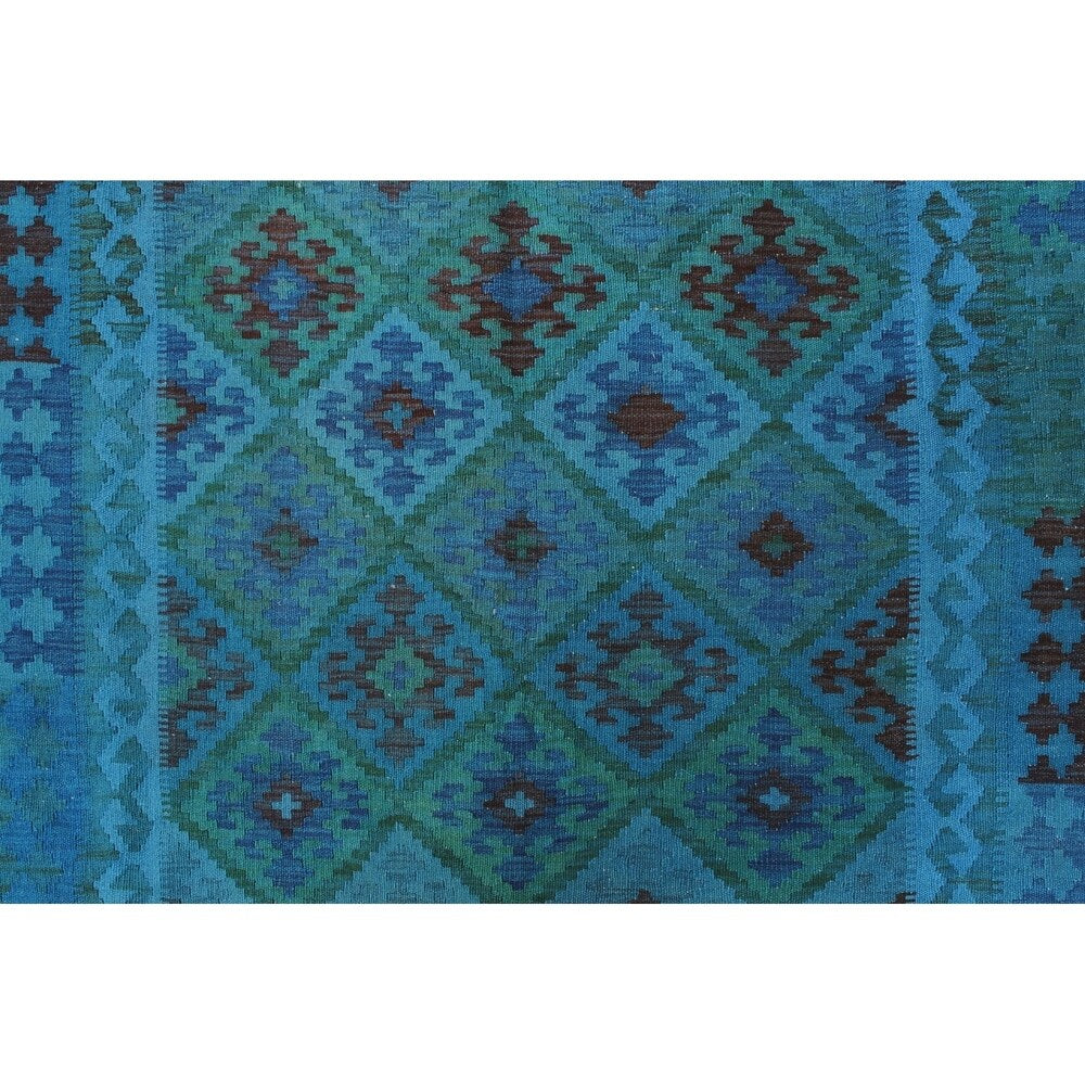 Noori Rug Elan Overyded Kilim Deyla Blue/Green Rug - 7'2" x 9'10"