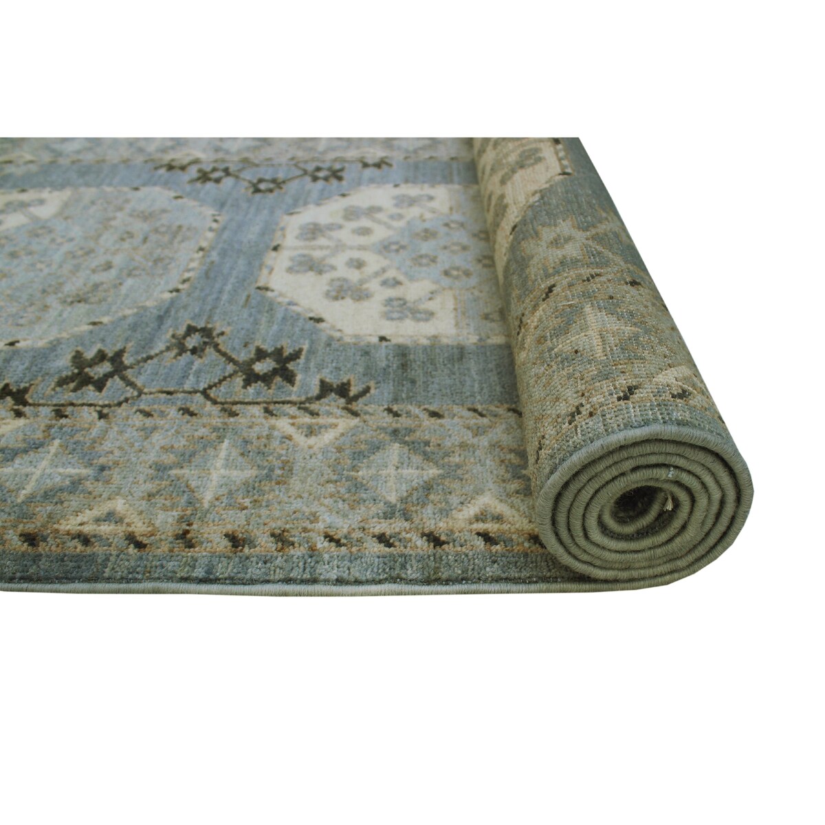 Noori Rug Fine Chobi Albia Grey/Ivory Runner - 2'7" x 9'10"