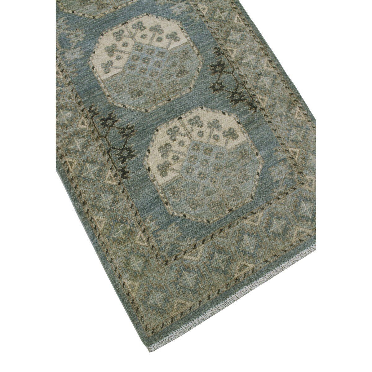 Noori Rug Fine Chobi Albia Grey/Ivory Runner - 2'7" x 9'10"