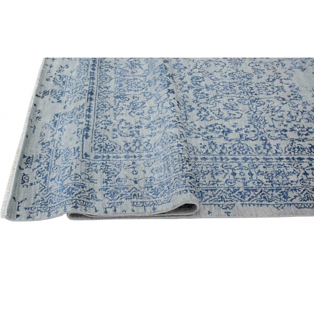 Noori Rug Fine Oushak Saeed Grey/Blue Rug - 9'5" x 12'5"