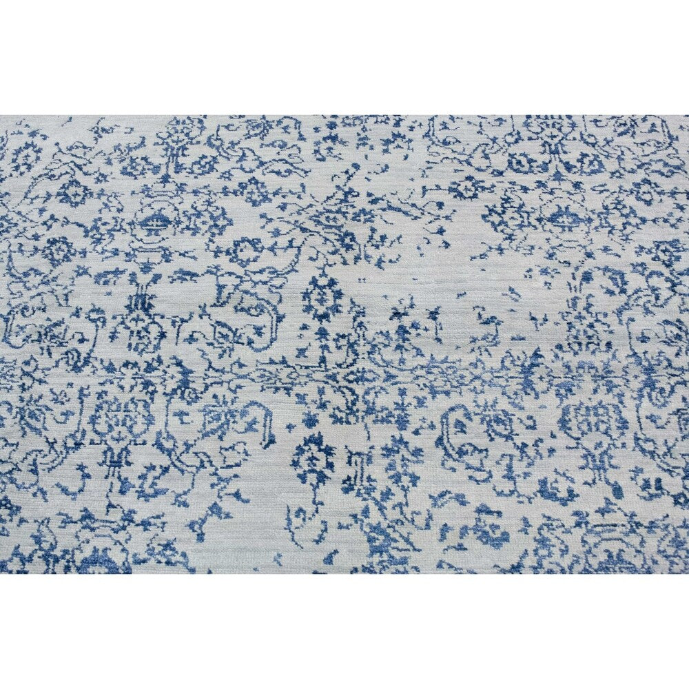 Noori Rug Fine Oushak Saeed Grey/Blue Rug - 9'5" x 12'5"