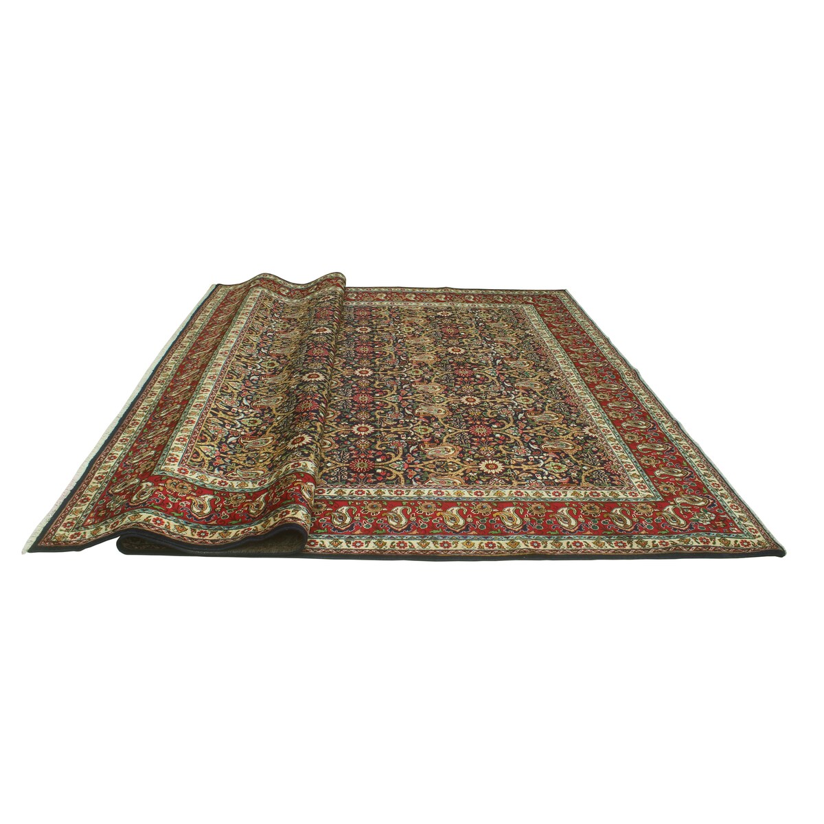 Noori Rug Fine Vintage Distressed Aneisha Navy/Red Rug - 9'11" x 13'4"