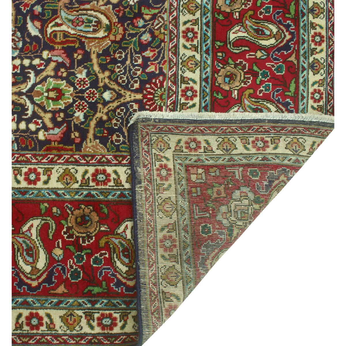 Noori Rug Fine Vintage Distressed Aneisha Navy/Red Rug - 9'11" x 13'4"