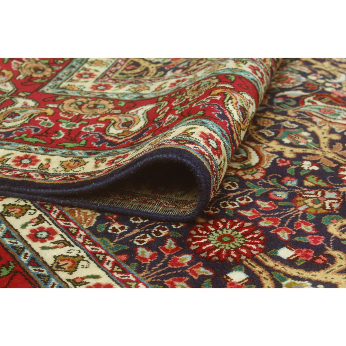 Noori Rug Fine Vintage Distressed Aneisha Navy/Red Rug - 9'11" x 13'4"