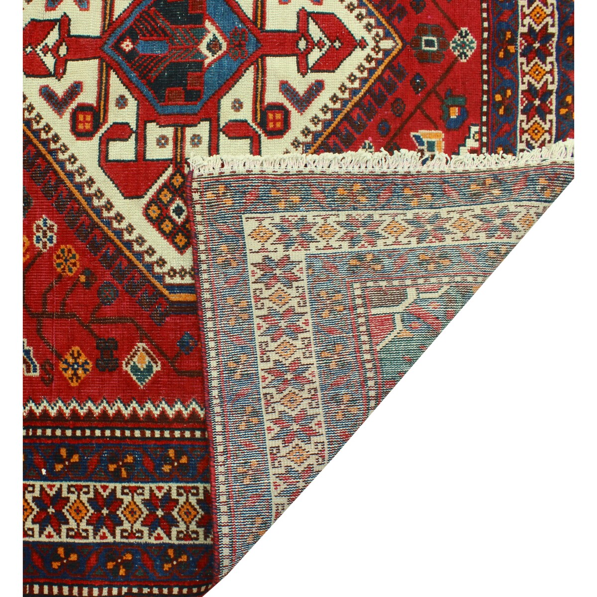 Noori Rug Fine Vintage Distressed Jiaan Red/Ivory Runner - 5'1" x 10'1"