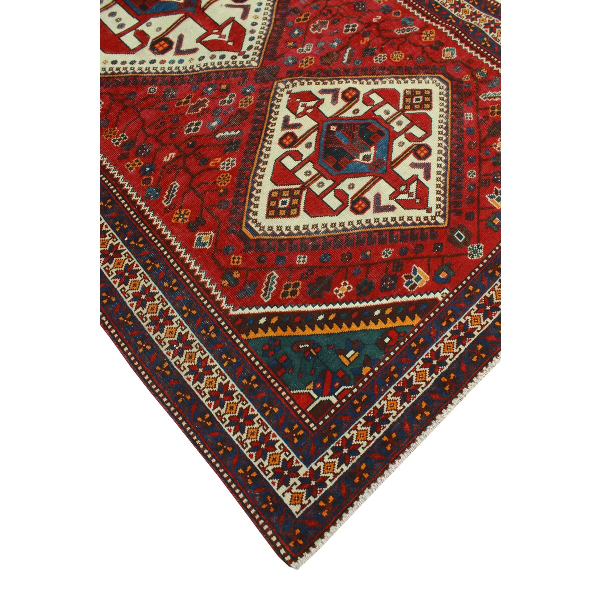 Noori Rug Fine Vintage Distressed Jiaan Red/Ivory Runner - 5'1" x 10'1"