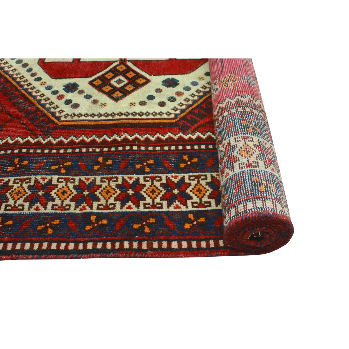 Noori Rug Fine Vintage Distressed Jiaan Red/Ivory Runner - 5'1" x 10'1"