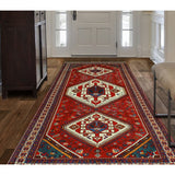 Noori Rug Fine Vintage Distressed Jiaan Red/Ivory Runner - 5'1" x 10'1"