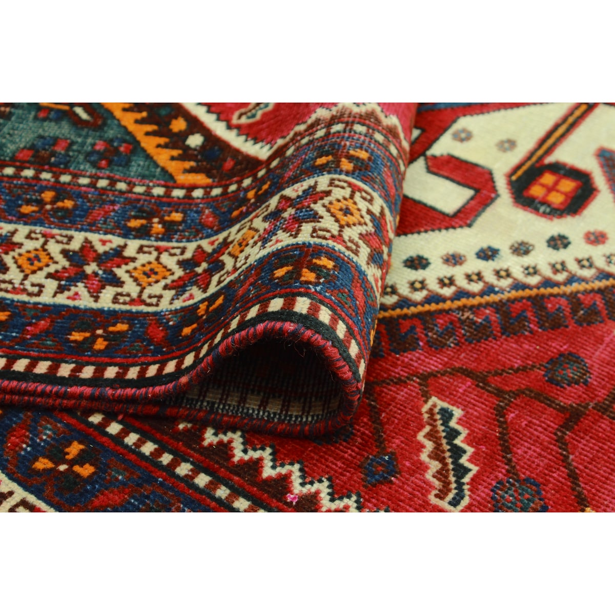Noori Rug Fine Vintage Distressed Jiaan Red/Ivory Runner - 5'1" x 10'1"