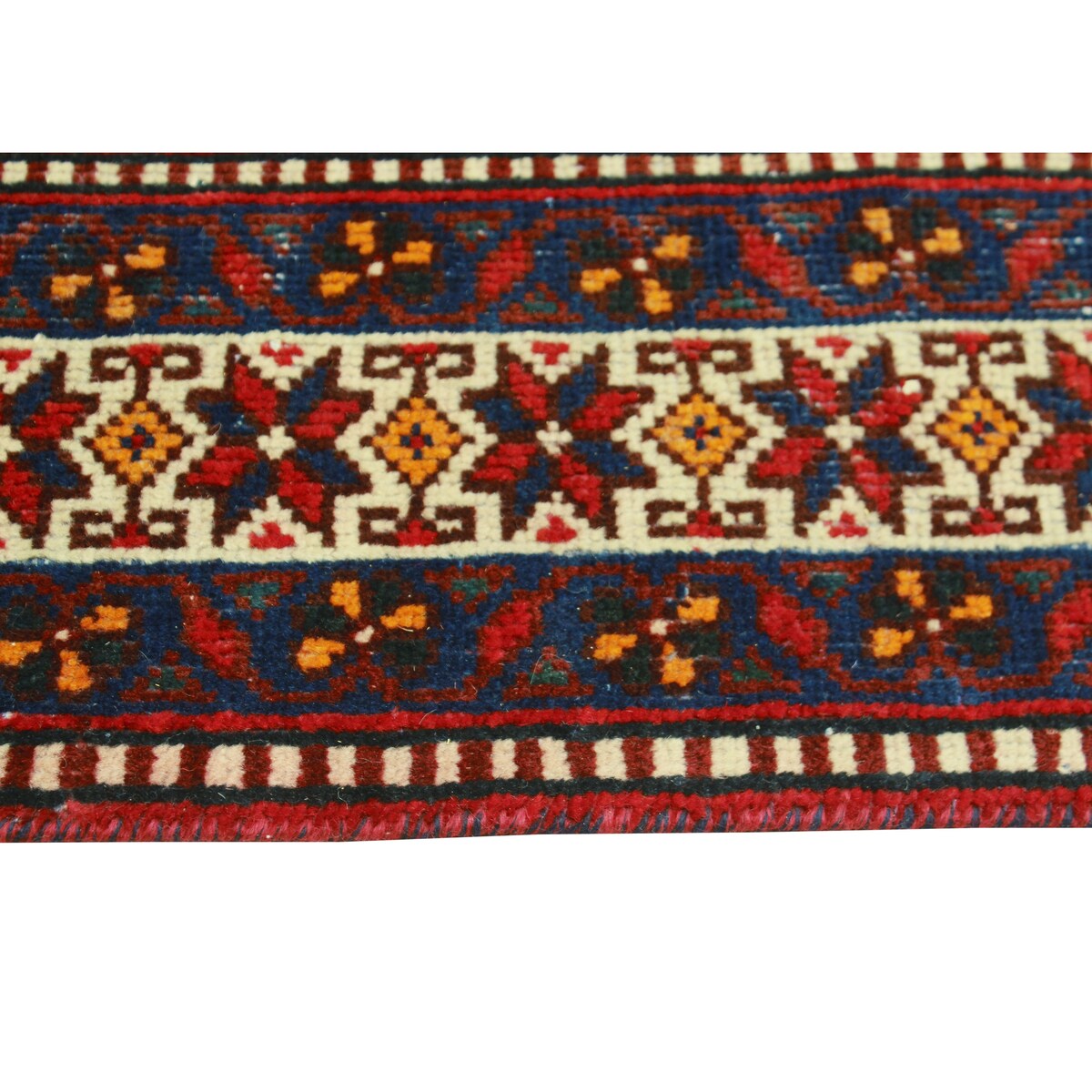 Noori Rug Fine Vintage Distressed Jiaan Red/Ivory Runner - 5'1" x 10'1"