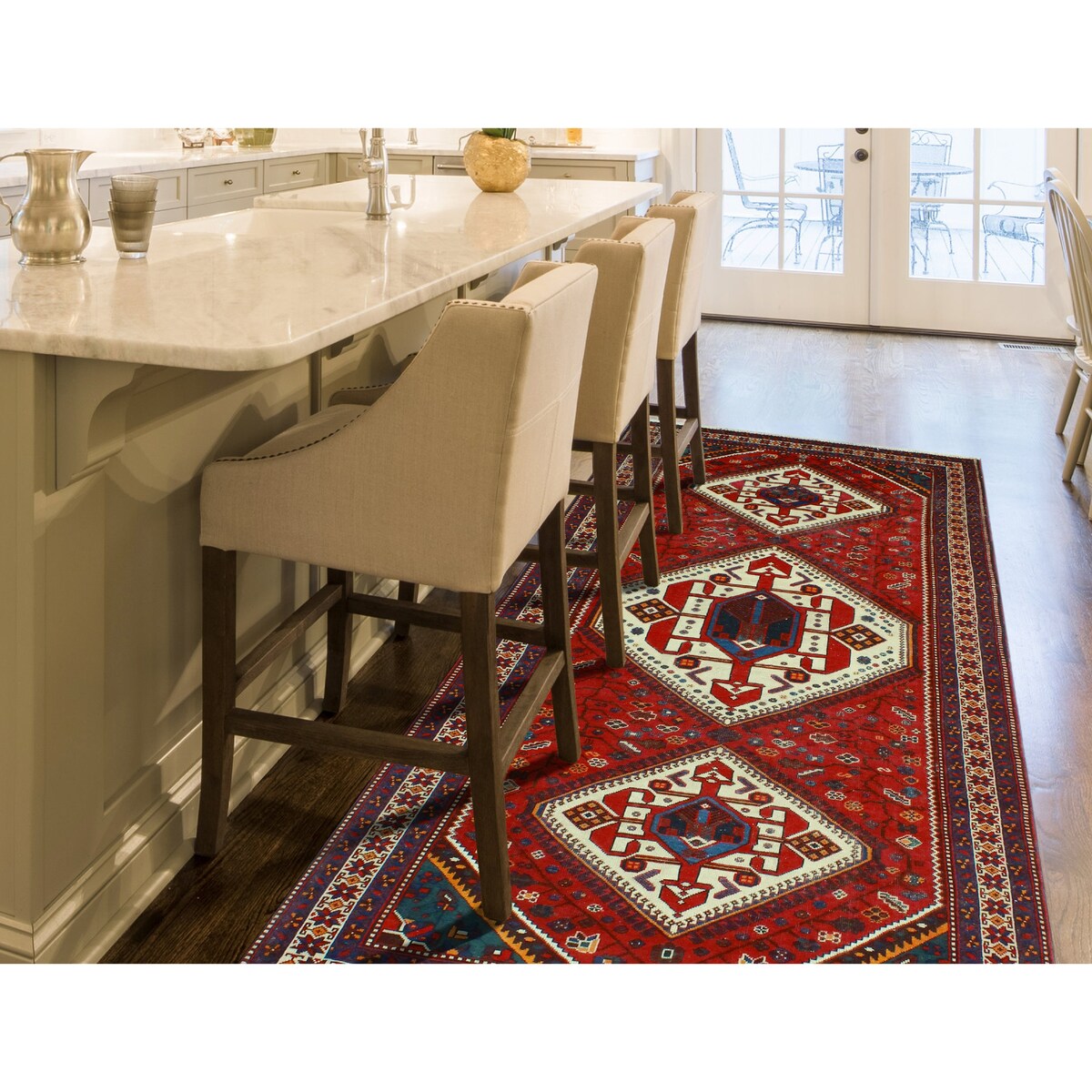 Noori Rug Fine Vintage Distressed Jiaan Red/Ivory Runner - 5'1" x 10'1"