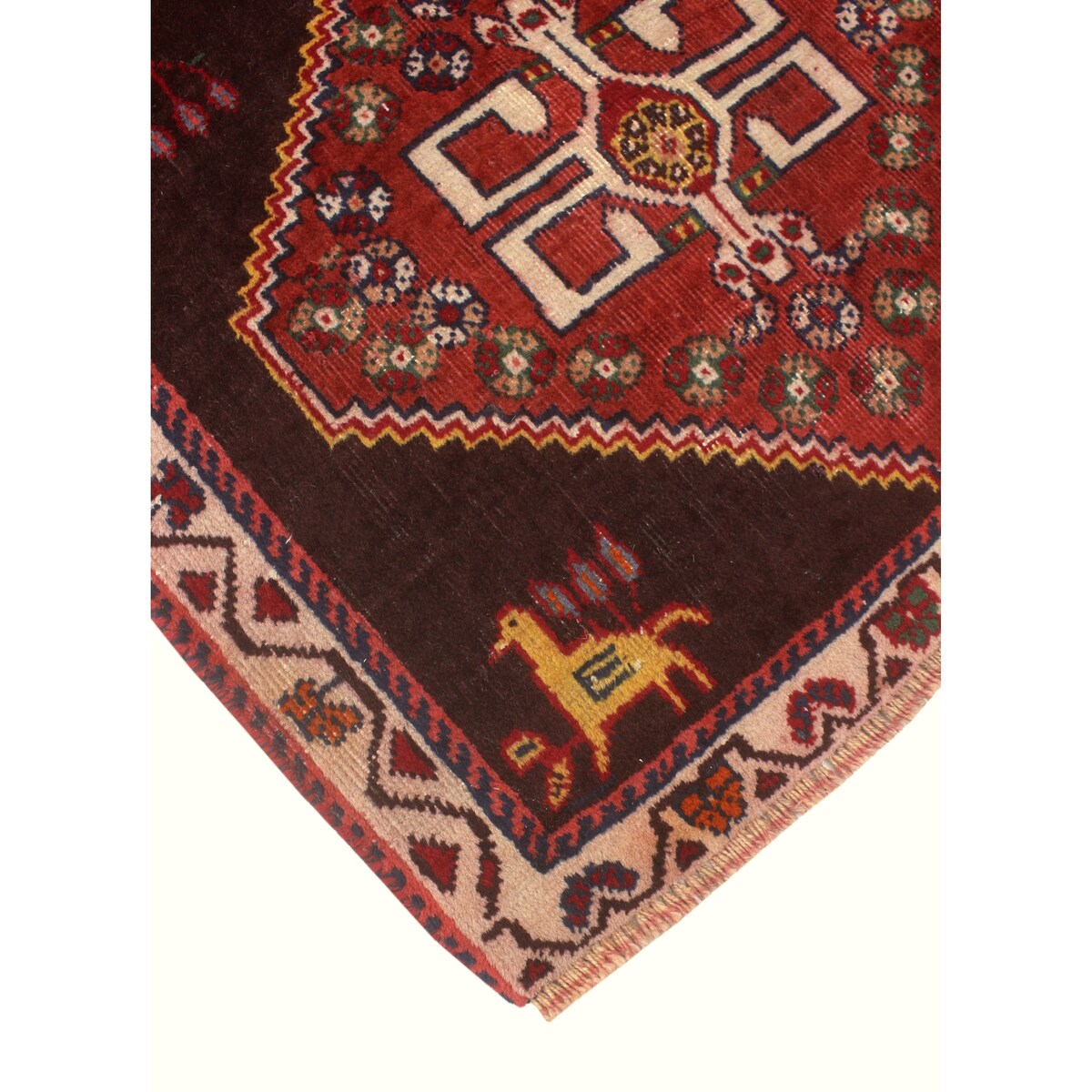 Noori Rug Fine Vintage Distressed Ricky Chocolate/Beige Runner - 2'0" x 1'8"