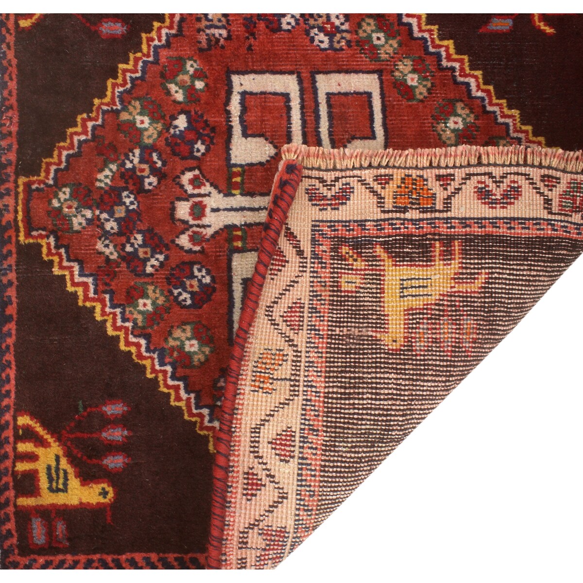 Noori Rug Fine Vintage Distressed Ricky Chocolate/Beige Runner - 2'0" x 1'8"