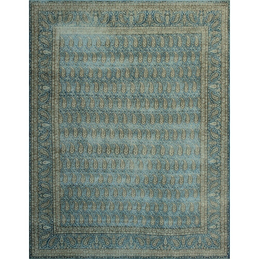 Noori Rug Fine Vintage Joann Blue/Beige Rug - 9'7" x 12'4"