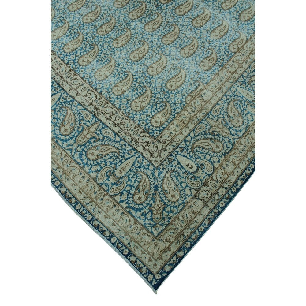 Noori Rug Fine Vintage Joann Blue/Beige Rug - 9'7" x 12'4"
