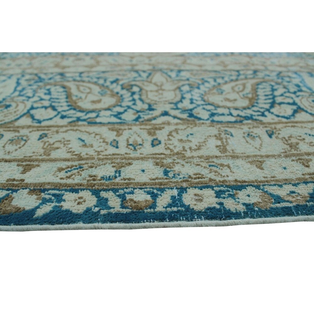 Noori Rug Fine Vintage Joann Blue/Beige Rug - 9'7" x 12'4"