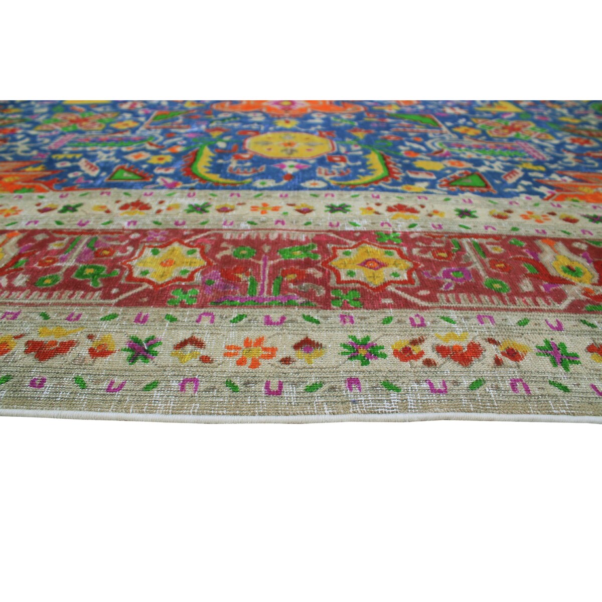 Noori Rug Fine Vintage Ulger Blue/Orange Rug - 8'0" x 10'6"