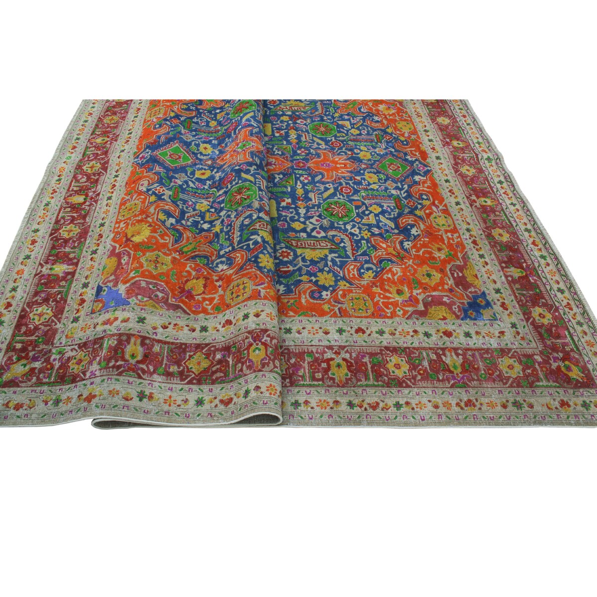 Noori Rug Fine Vintage Ulger Blue/Orange Rug - 8'0" x 10'6"
